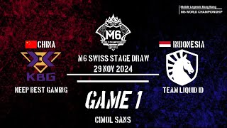 TLID Vs KBG GAME 1 M6 WORLD CHAMPIONSHIP Swiss stage draw  Cmall sans  Mobile legends [upl. by Anawahs]