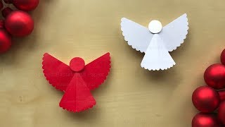 Basteln Weihnachten Engel basteln mit Papier Weihnachtsdeko selber machen  Weihnachtsgeschenke [upl. by Elletnuahs]