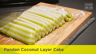 Pandan Coconut Layer Cake Recipe  斑蘭椰汁糕 Kueh Lapis [upl. by Notsnarc]