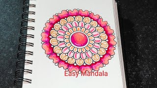 Color Mandala Art For Beginners  EasyMandala59 [upl. by Ettenot]