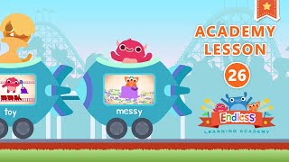 Endless Learning Academy  Lesson 26  DREAM AFRAID CAREFUL TOY MESSY  Originator Games [upl. by Allisurd]