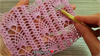 FANTASTIC Easy Beautiful Floral Pattern Crochet Etol Shawl Table Cover knitting Tığ işi örgü model [upl. by Ditmore]