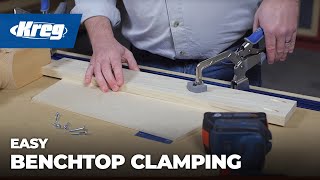 Easy Benchtop Clamping For PocketHole Joinery and Woodworking Projects  Kreg Bench Clamps [upl. by Jobey138]