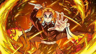 DRAWING RENGOKU  DEMON SLAYER ART  KIMETSU NO YAIBA  PROCREATE [upl. by Fayth]