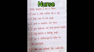 10 lines on Nurse in english  Fancy dress nurse speech  Community helper growwithuma [upl. by Vijar]