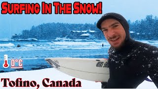 SURFING IN THE SNOW IN TOFINO CANADA RAW POV [upl. by Gena]