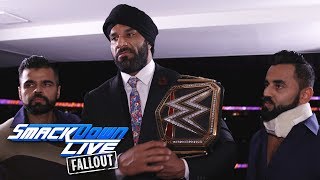 Jinder Mahal reacts to Cena vs Nakamura SmackDown LIVE Fallout Aug 1 2017 [upl. by Haidej]