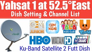 Yahsat 1 at 52°East Dish Setting And Channels List  52e  Yahsat 2 futt dish [upl. by Erdrich]