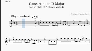 Kuchler Concertino Op 15 First Movement For Violin and Piano Slow Practice Video [upl. by Anej]