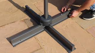 How to assemble a Bramblecrest Lichfield 27m Side post parasol [upl. by Aisac]