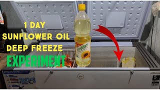 deep freeze and sunflower oil experiment 1 day the sunflower oil was kept in the deep freezer [upl. by Ahsieat]