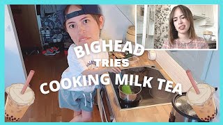 HOW TO MAKE BROWN SUGAR MILK TEA AT HOME  BIGHEAD as a CHEF [upl. by Lindgren305]