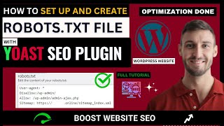 HOW TO SET UP AND CREATE ROBOTSTXT FILE IN WORDPRESS WEBSITE WITH THE YOAST SEO PLUGIN [upl. by Zeta680]