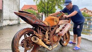 Full restoration restore the abandoned 50yearold antique motorcycle 250cc [upl. by Ahsiekahs]