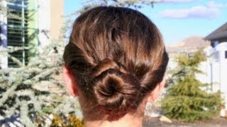 Sporty and Fun Double Twist Around Bun  CuteGirlsHairstyles  Disney Style [upl. by Ruenhcs]