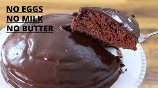 Chocolate Cake Recipe – No Eggs No Milk No Butter [upl. by Gilbertina]