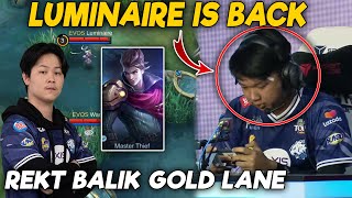 LUMINAIRE IS BACK  REKT BALIK GOLD LANE PAKE CLAUDE  GILA CLAUDE NYA  EVOS VS ONIC MATCH 3 MPL [upl. by Jordanna]