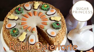 Saftiger Rüblikuchen mit VanilleFrosting Einfachen Osterkuchen backen  Rezept von Sugarprincess [upl. by Anak]