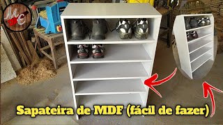 DIY  SAPATEIRA EM MDF EM APENAS 3 PASSOS  MDF reciclado [upl. by Votaw]