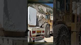 Caterpillar 988F Wheel Loader Loading Marble Blocks On Trucks  Danae Marble Quarry [upl. by Cirederf250]