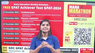 MAHA MARATHON GPAT 2024 ACHIEVERS TEST  29th NOVEMBER  7 PM [upl. by Hadria]