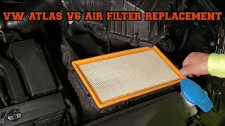 VW Atlas V6 Air Filter replacement [upl. by Asnerek]