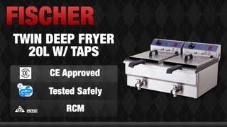 FISCHER Equip Twin Basket Benchtop Deep Fryer with Taps 2 x 3000W  EF132V [upl. by Panthea]