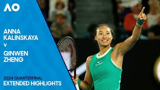 Anna Kalinskaya v Qinwen Zheng Extended Highlights  Australian Open 2024 Quarterfinal [upl. by Lewse649]