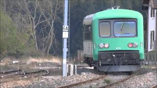 Trafic ferroviaire chargé du 24 octobre 2015 CC72100 X4719 CFTSA HD [upl. by Ahtelrac]