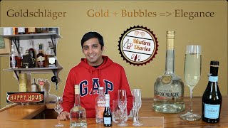 Goldschlager Schnapps Review in Hindi  Prosecco Gold Rush Cocktail Recipe Golden Drink cocktails [upl. by Aihtnys]