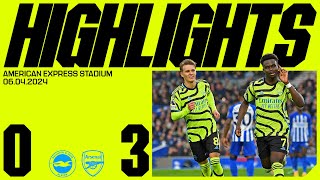 HIGHLIGHTS  Brighton amp Hove Albion vs Arsenal 03  Saka Havertz amp Trossard seal key victory [upl. by Erlewine]