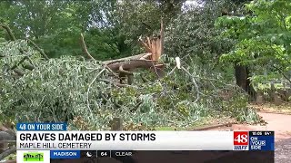 Maple Hill Cemetery remains closed following storm damage [upl. by Enelyaj]