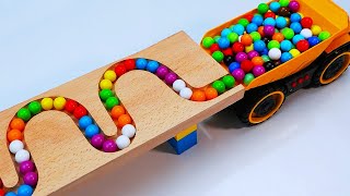 Marble Run ASMR Race ☆ HABA Slope amp Dump Truck Excavator Ambulance Forklift Garbage Truck Tractors [upl. by Rafa]