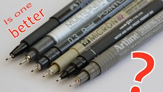 Comparing the pigmented fineliner brands An overly critical review [upl. by Senskell692]