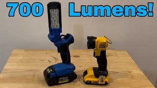 Kobalt 24v 700 Lumen LED Light Review  Compared to 110 Lumen Dewalt [upl. by Ahseikan]