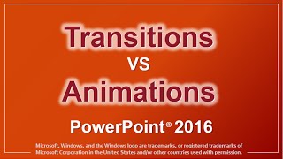 PowerPoint Transitions vs Animations [upl. by Airretnahs417]