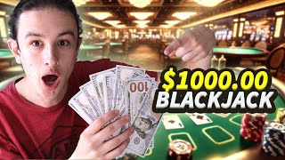 Risking 1000 on Live Blackjack In Las Vegas [upl. by Ramor136]