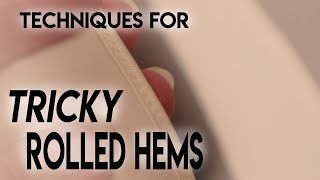 How to Sew A Tricky Rolled Hem  Fine Roll Hem for Sheers [upl. by Letnoj]