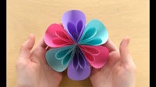 Blumen basteln mit Papier als DIY Geschenk  Deko basteln mit Kindern  Geschenkideen [upl. by Annim757]