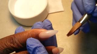 How to do One Ball Method Acrylic for long fingers [upl. by Carlock]