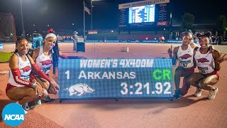 Arkansass collegiate record 4x400m womens relay  2024 West quarterfinals [upl. by Inilam936]