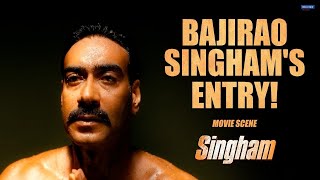 Ajay Devgn Entry  Singham  Movie Scene  Kajal Aggarwal Prakash Raj  Rohit Shetty [upl. by Ordnajela567]