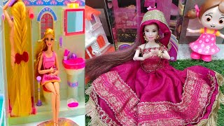 Barbie doll Cinderella Princess ka makeup barbie doll hairstyle [upl. by Yahsal205]