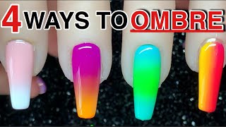 4 WAYS TO OMBRÉ WITH GEL POLISH  Nailsbykamin [upl. by Adnorhs]