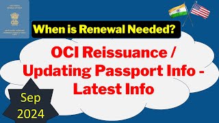 OCI RenewalReissuance Latest Process  Update Passport Details Step by Step Instructions Sep 2024 [upl. by Akcimat157]