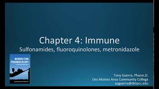 CC Sulfa Drugs Fluoroquinolones Metronidazole CH 4 IMMUNE NAPLEX  NCLEX PHARMACOLOGY REVIEW [upl. by Whitney]