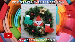 GUIRLANDA DE NATAL COMPLETO CANAL 3 DOBRADURAS DE PAPEL  para decorações [upl. by Arsi]