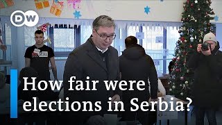 Serbias Vucic claims election victory amid alleged irregularities  DW News [upl. by Irok90]