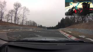 Modded E36 328i with Nitron vs 2013 Subaru BRZ on two laps of Nürburgring VLN circuit DN7 [upl. by Tayyebeb]