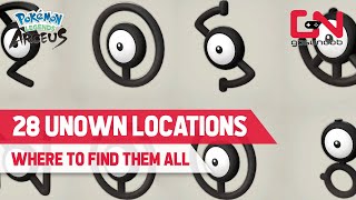 Pokemon Legends Arceus Where to Find ALL 28 UNOWN Locations [upl. by Trebbor]